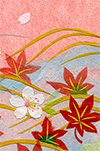 和風エアーメールカード『桜と流水』用イラスト